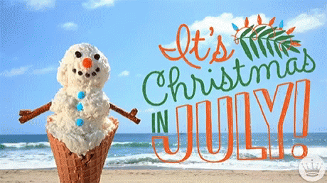 Christmas In July Snowman GIF