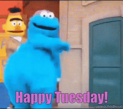 Happy Tuesday Cookie Monster Dance GIF Happy Tuesday Cookie Monster Dance GIF