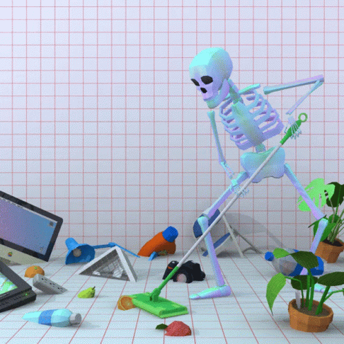 Skeleton Chores GIF