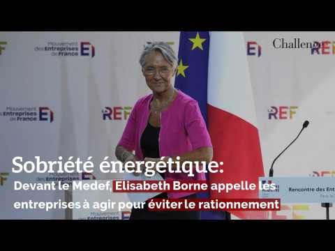 Sobriété énergétique: Devant le Medef, Elisabeth Borne appelle les entreprises à agir pour éviter le rationnement 