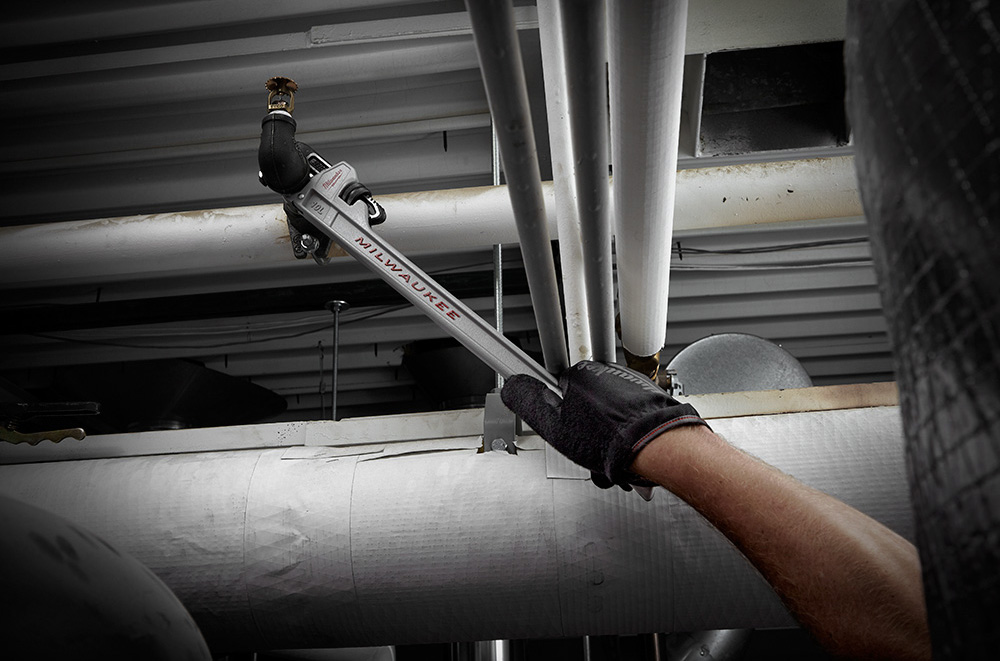 Milwaukee Tool introduces a 10-inch pipe wrench with an extended-length handle.