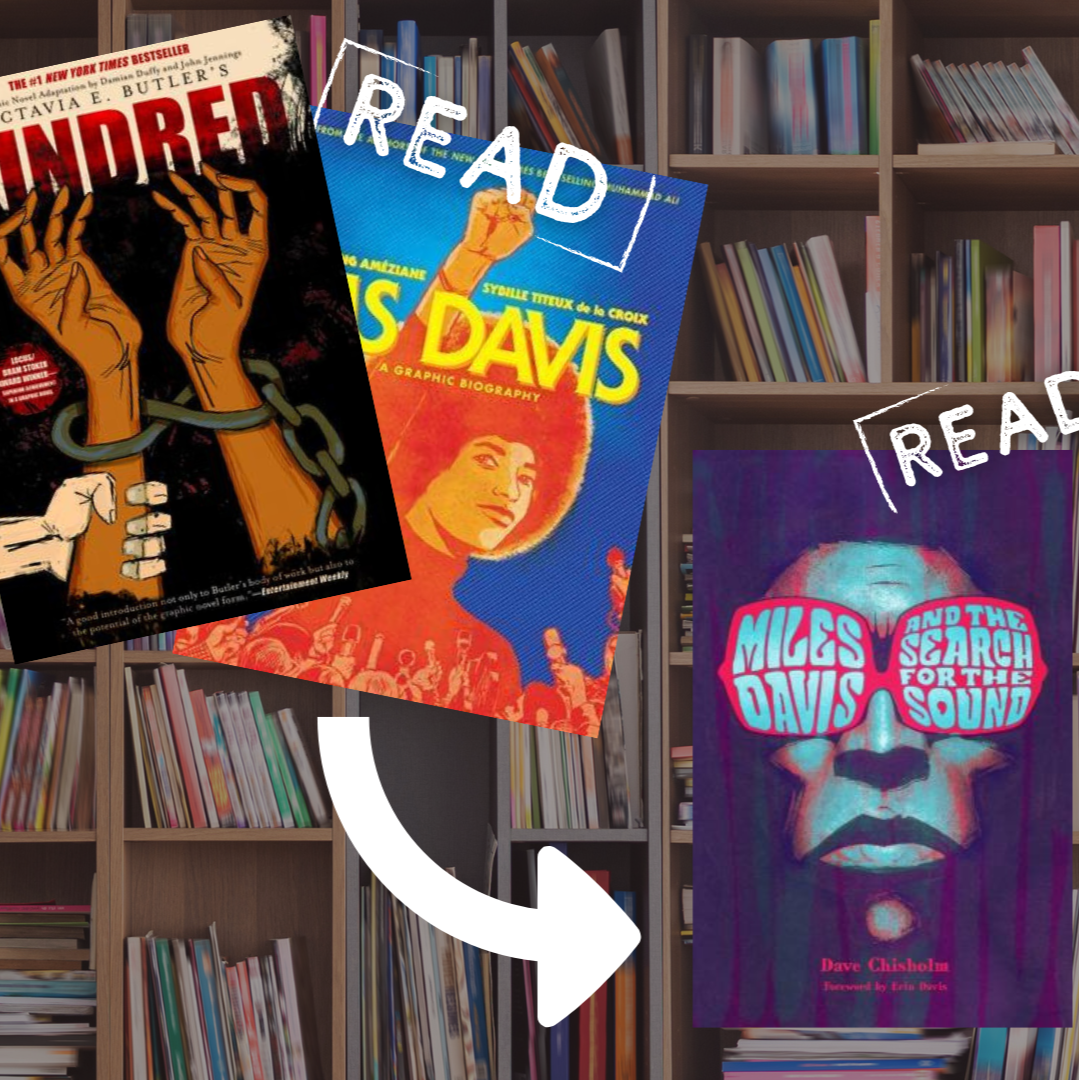 graphic novels including Kindred, Ms. Davis, and Miles Davis