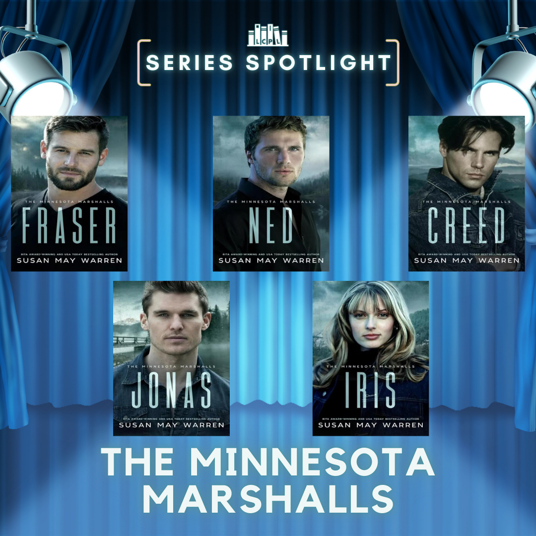 Covers of 5 books each named after a character, showing a headshot of the character Covers of 5 books each named after a character, showing a headshot of the character