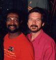With his partner Angelo Proserpi (R) at Stars, Thars & Cable Cars, 1996