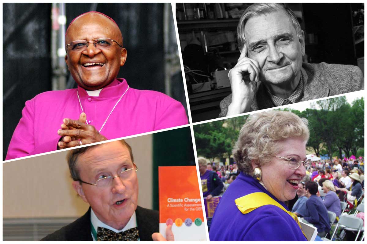 Desmond Tutu, Thomas Lovejoy, E.O. Wilson and Sarah Weddington Desmond Tutu, Thomas Lovejoy, E.O. Wilson and Sarah Weddington