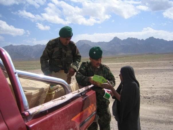 Here’s our Afghan soldiers handing out solar-powered radios (hugely popular, went fast).