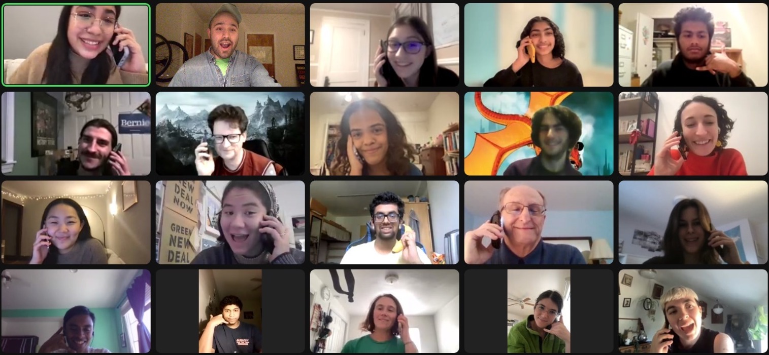 Sunrise volunteers calling for Jessica Cisneros