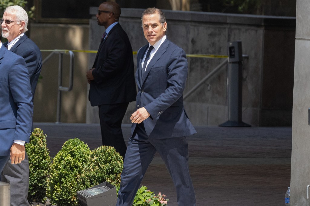Hunter Biden leaving federal court in Delaware after his plea deal fell apart.