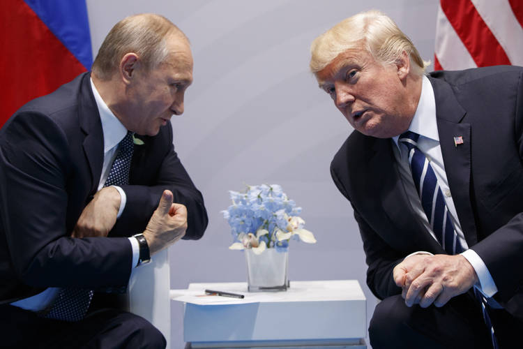 President Trump meets with Russian President Vladimir Putin at the G-20 Summit in Hamburg, Germany. (Evan Vucci/AP)