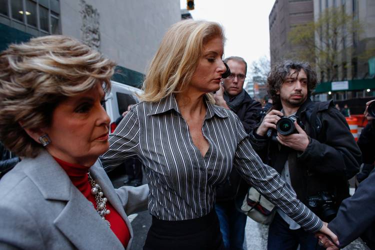 Summer Zervos and her lawyer, Gloria Allred, leave New York County Criminal Court. (Kena Betancur/AFP/Getty Images)