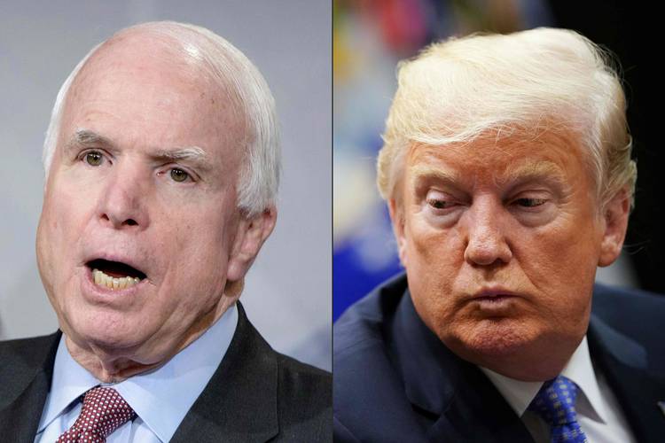 John McCain and Donald Trump. (Brendan Smialowski/Mandel Ngan/AFP/Getty Images)