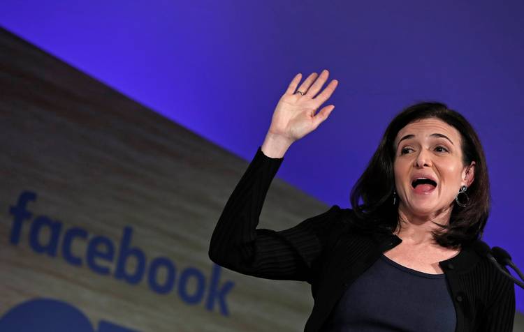Sheryl Sandberg, Facebook's chief operating officer, speaks in Brussels last month. (Yves Herman/Reuters)