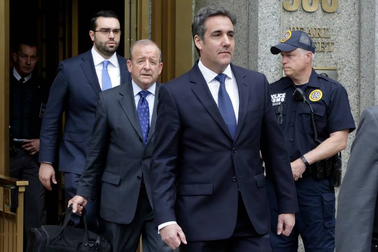 Michael Cohen leaves federal court in New York. (Richard Drew/AP)