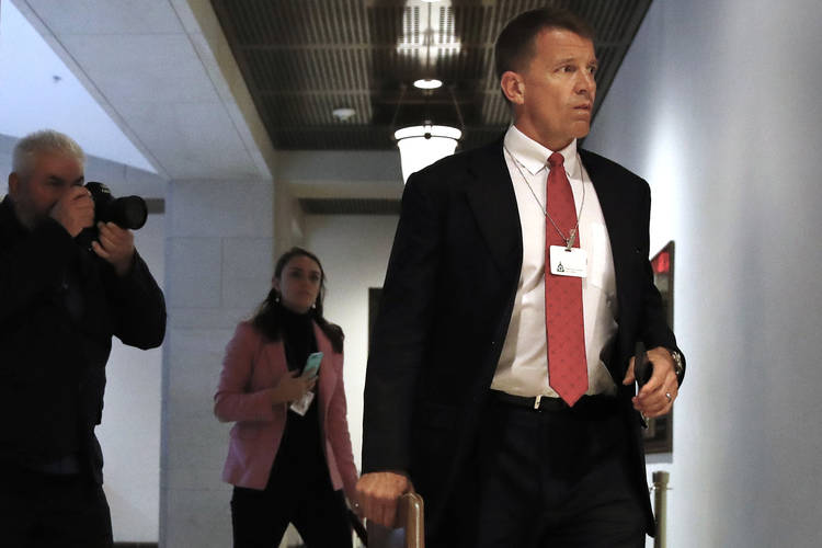 Blackwater founder Erik Prince arrives for a closed meeting with members of the House Intelligence Committee. (Jacquelyn Martin/AP)