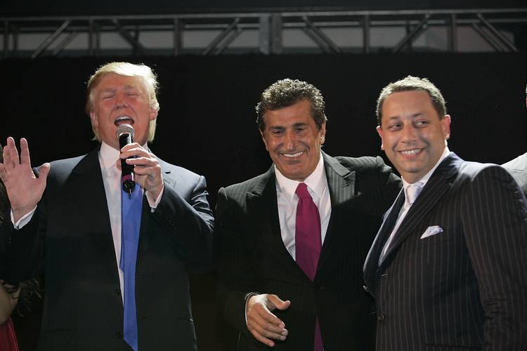 Donald Trump, Tevfik Arif, and Felix Sater attend the Trump Soho launch party in 2007. (Mark Von Holden/WireImage)