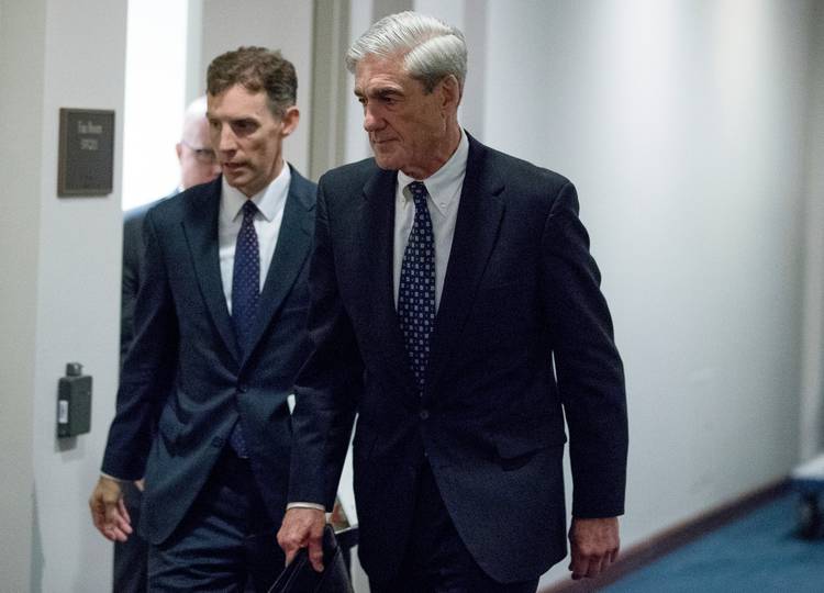 Robert Mueller departs Capitol Hill following a closed door meeting in Washington. (Andrew Harnik/AP)