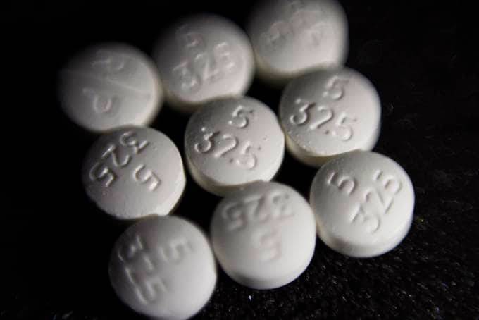 The opioid oxycodone-acetaminophen, also known as Percocet. (Patrick Sison/AP)