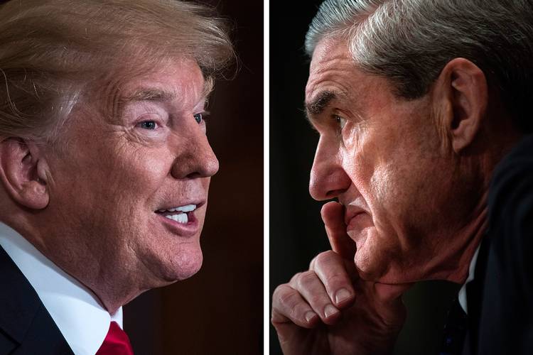 President Trump and special counsel Robert Mueller. (Jabin Botsford/The Washington Post/Brendan Smialowski/AFP/Getty Images)