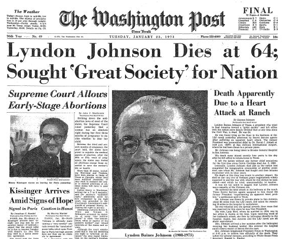 Image result for the  death of lbj