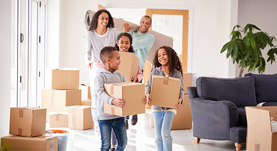 Family moving into house