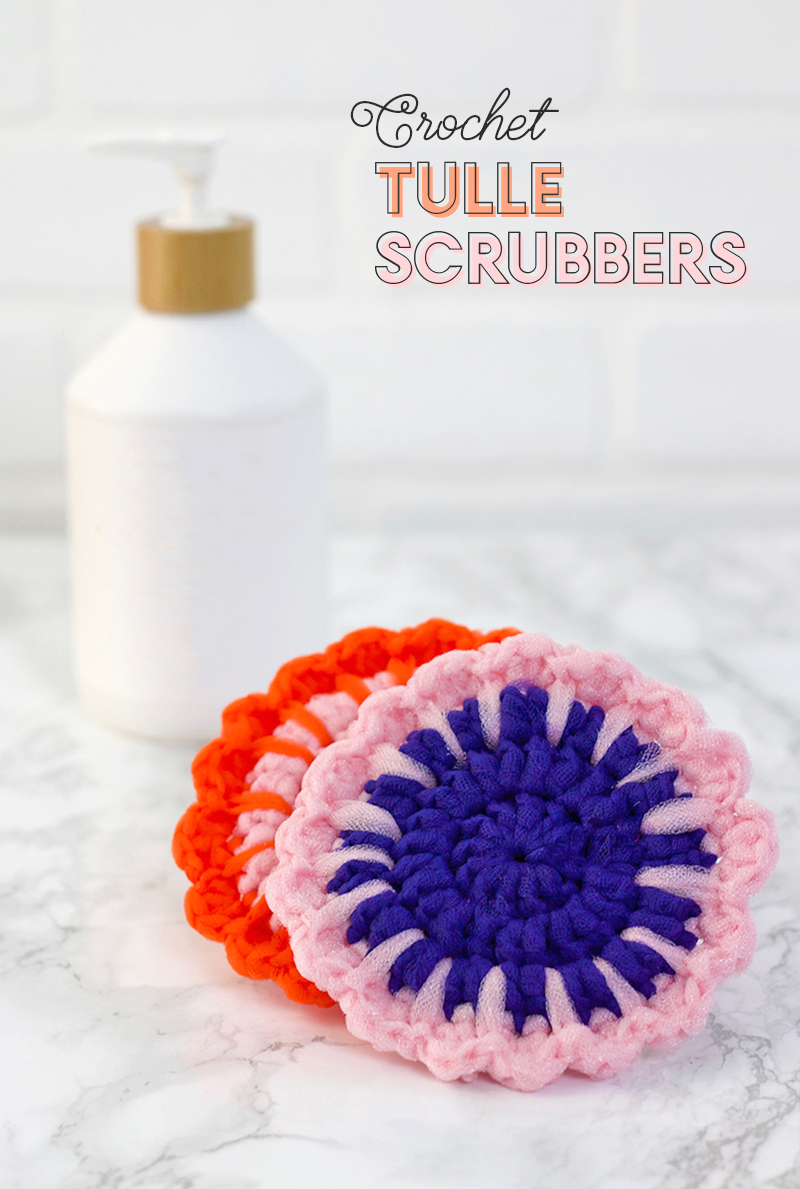 crochet tulle scrubbies pattern
