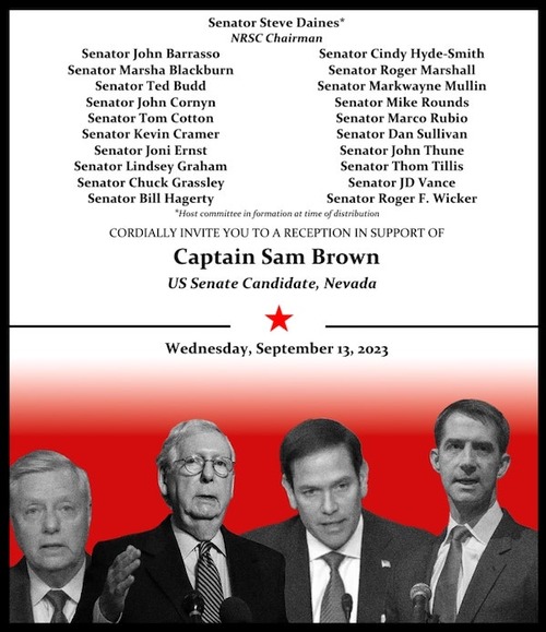 Image of Republican Fundraiser Invitation and guest list including Tom Cotton, Lindsey Graham
