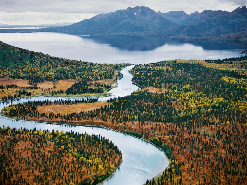 An aerial view of the Bristol Bay watershed.