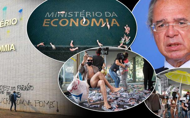 MST escracha Paulo Guedes em ato em frente ao Ministério da Economia (vídeo)