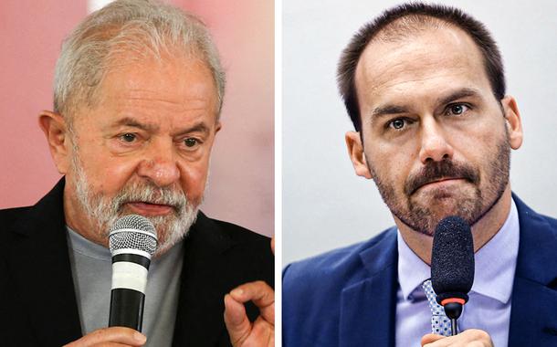 Lula aciona Eduardo e mais 67 bolsonaristas no TSE por compartilharem outdoor que ligava esquerda ao PCC
