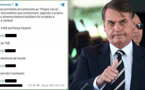 Telegram cumpre ordem de Moraes e apaga link em canal de Bolsonaro