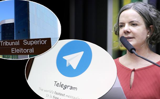 Gleisi cobra regulamentação do Telegram pelo TSE