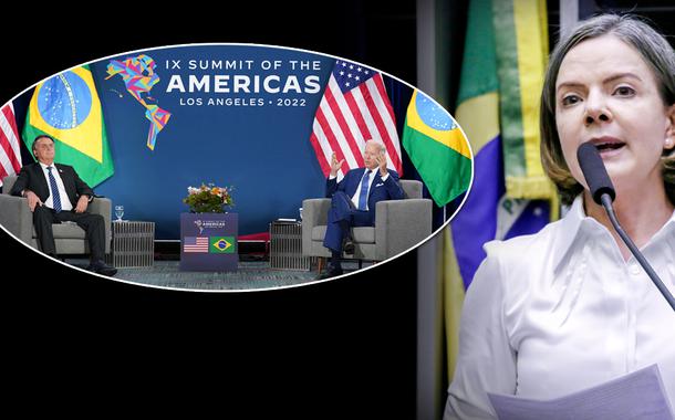 Bolsonaro pediu a Biden um golpe para ganhar as eleições, diz Gleisi Hoffmann
