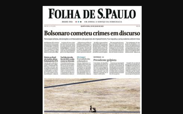 Folha acorda e finalmente chama Bolsonaro de criminoso em sua manchete principal