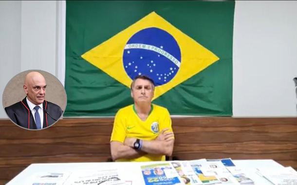 Desesperado, Bolsonaro faz live do seu bunker e diz para Alexandre de Moraes “ser homem de verdade”