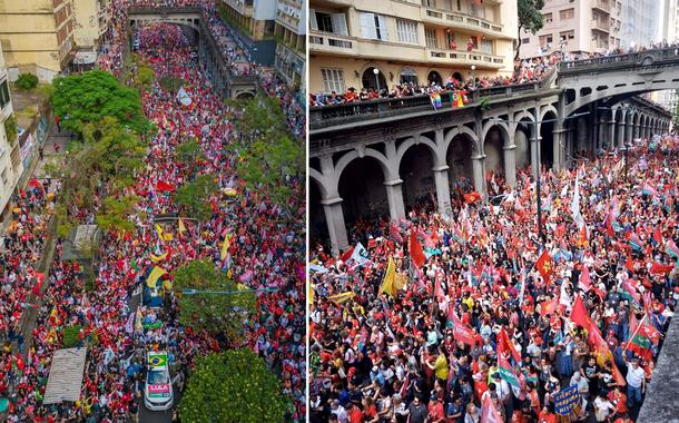 Lula e Alckmin arrastam multidão em caminhada em Porto Alegre (vídeos)