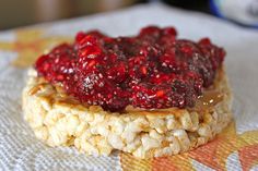 Image result for 1 brown rice cake with 1 Tbsp sugar-free jam