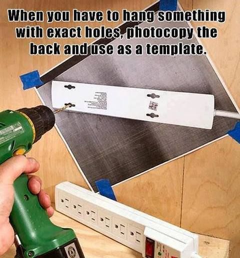 Image result for when you have to hang something with exact holes