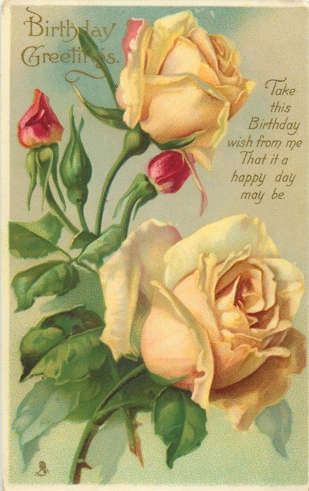 Image result for VINTAGE flower HAPPY BIRTHDAY card