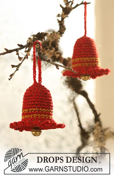 Image result for Crochet DROPS Christmas bell in ”Cotton Viscose” and ”Glitter”.