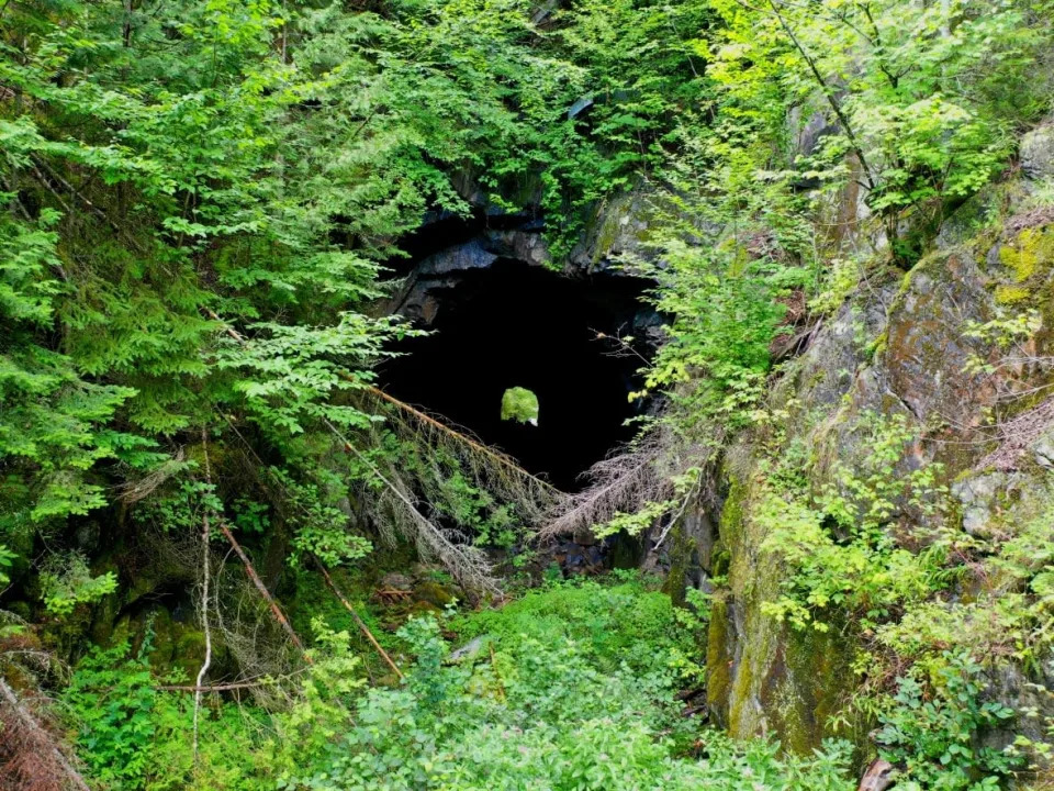 The now-abandoned Blue Bell tunnel in northwestern New Brunswick, built beginning in 1910, was a conduit for trains. (Shane Fowler/CBC News - image credit)