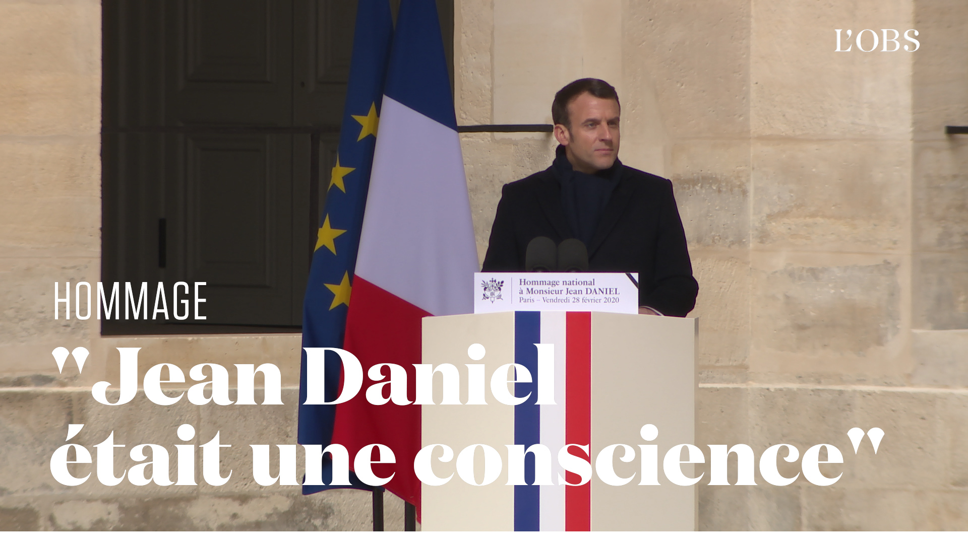 L'hommage d'Emmanuel Macron à Jean Daniel aux Invalides