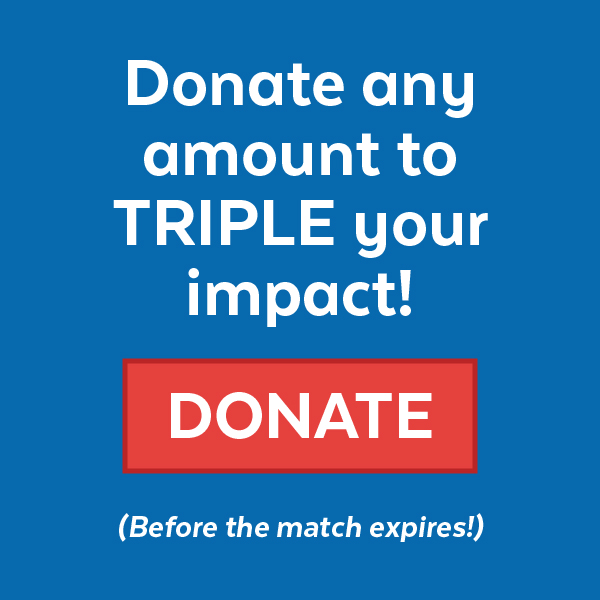 Donate any amount to TRIPLE your impact!