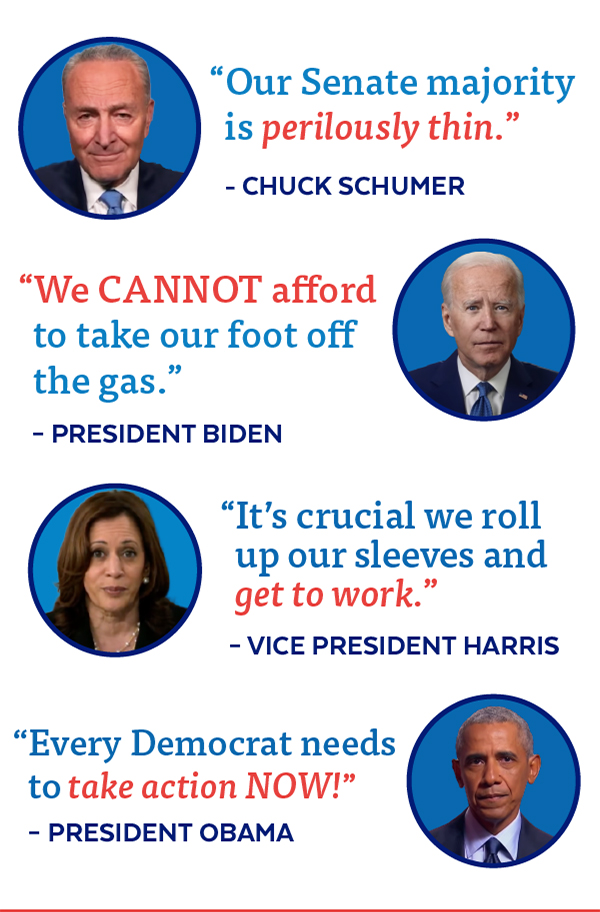 Chuck, Joe, Kamala, and Barack are counting on YOU right now.