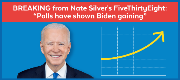 BREAKING from Nate Silver's FiveThirtyEight: 'Polls have shown Biden gaining'