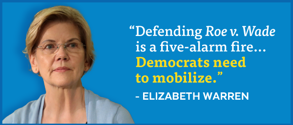 Elizabeth Warren: 'Defending Roe v. Wade is a five-alarm fire...Democrats need to mobilize.'
