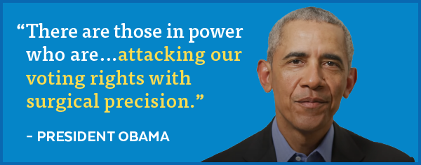 Obama: 'There are those in power who are...attacking our voting rights...'