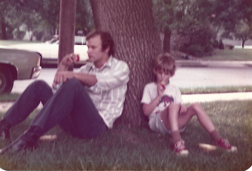 John and his dad in the 1970s