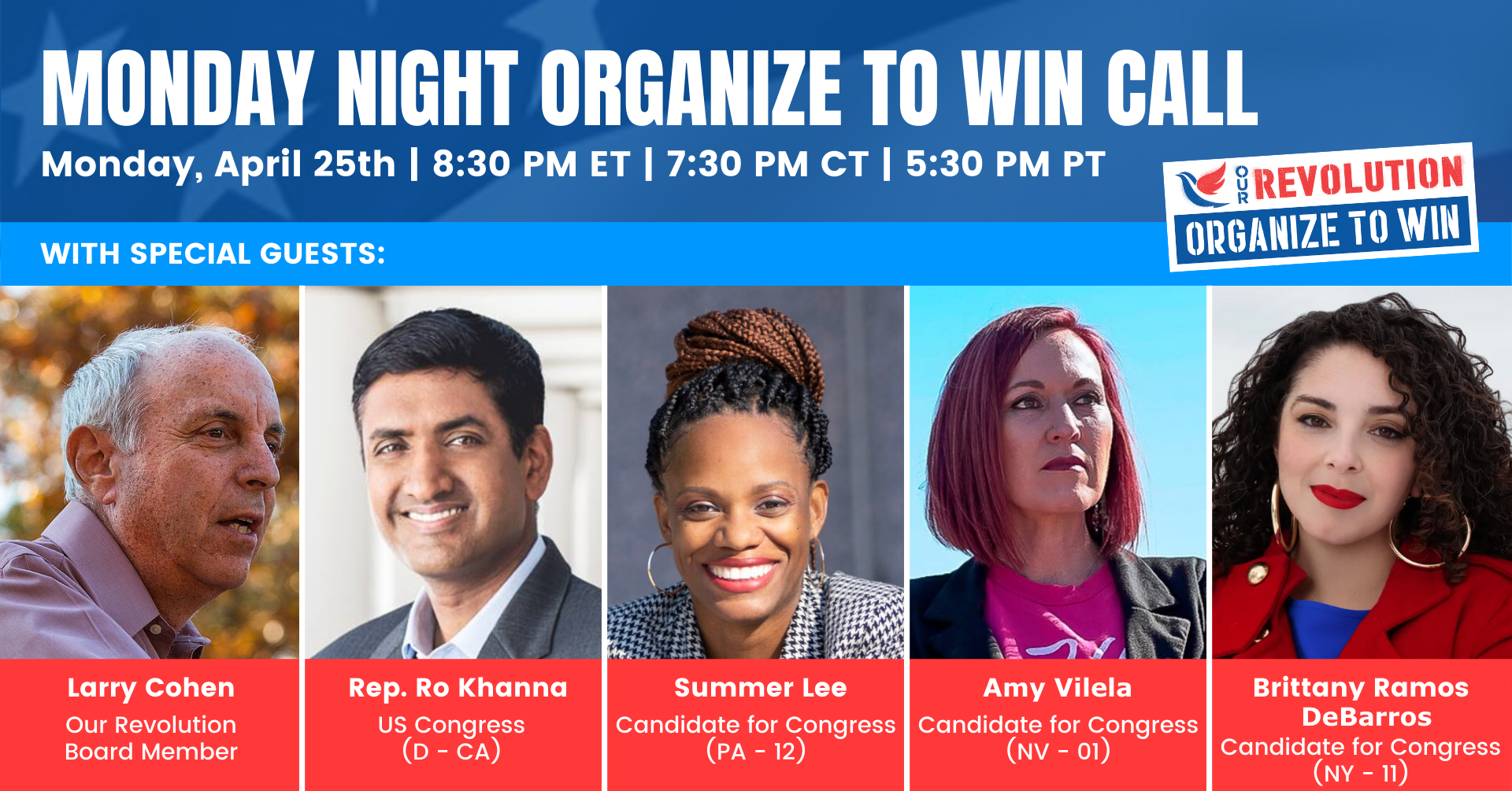 Our Revolution Monday Night Organize to Win @ RSVP