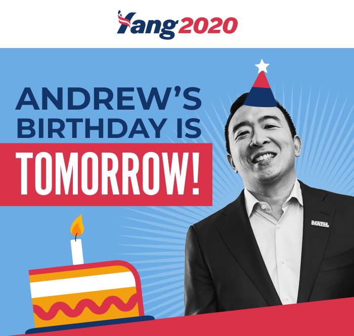 Andrew's birthday is tomorrow!