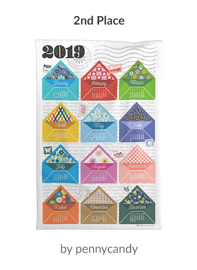 2nd place in the 2019 Tea Towel Calendar design challenge: pennycandy